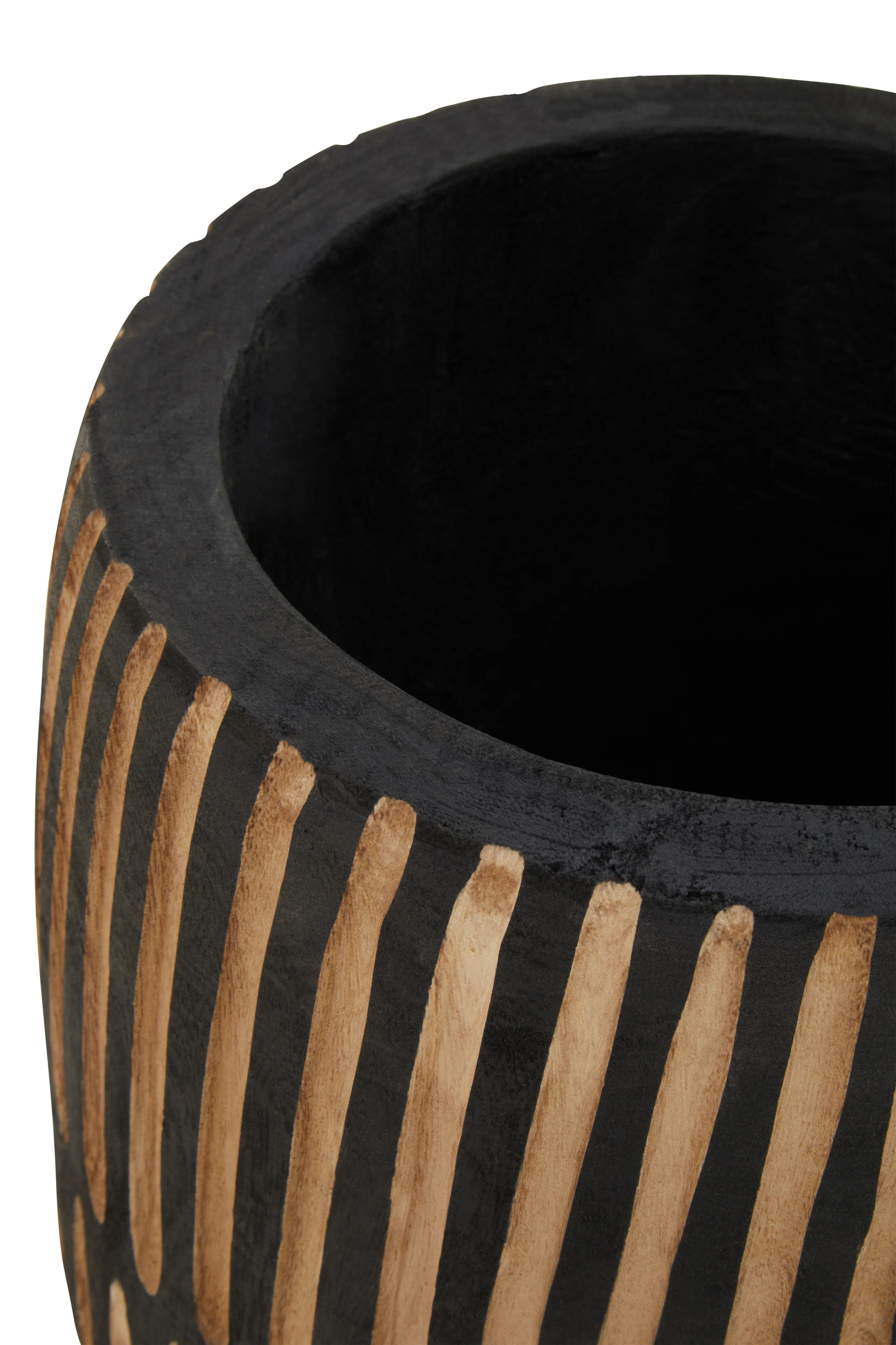 Harmony Engraved Natural & Black Planter | Large